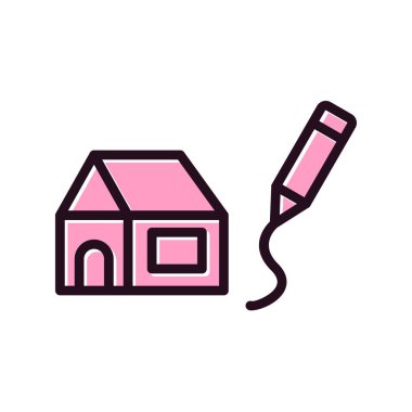 Çizim simgesi, vektör illüstrasyonu