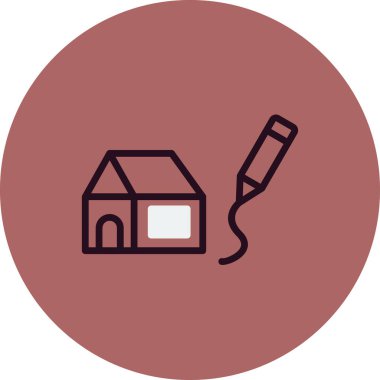 Çizim simgesi, vektör illüstrasyonu