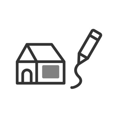 Çizim simgesi, vektör illüstrasyonu