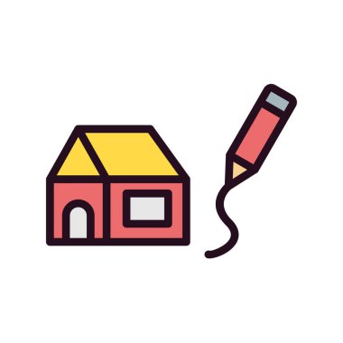 Çizim simgesi, vektör illüstrasyonu