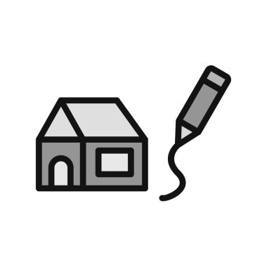 Çizim simgesi, vektör illüstrasyonu