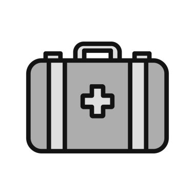 İlk yardım kiti simgesi, vektör illüstrasyonu 
