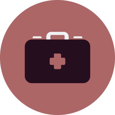 İlk yardım kiti simgesi, vektör illüstrasyonu 