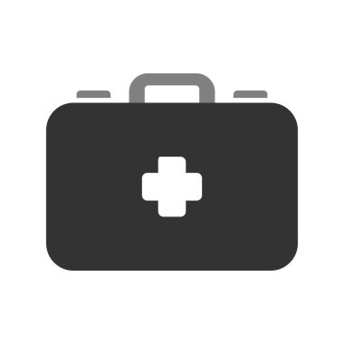 İlk yardım kiti simgesi, vektör illüstrasyonu 