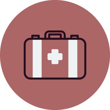 İlk yardım kiti simgesi, vektör illüstrasyonu 