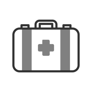 İlk yardım kiti simgesi, vektör illüstrasyonu 