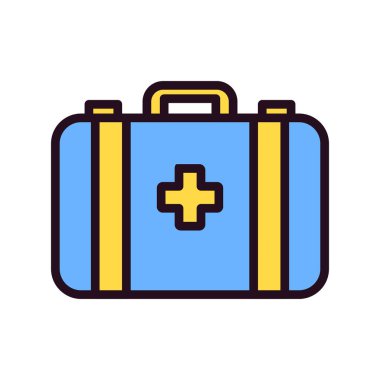 İlk yardım kiti simgesi, vektör illüstrasyonu 