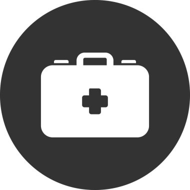 İlk yardım kiti simgesi, vektör illüstrasyonu 