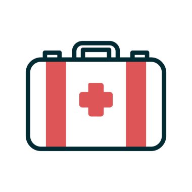 İlk yardım kiti simgesi, vektör illüstrasyonu 