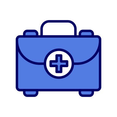 İlk yardım kiti simgesi, vektör illüstrasyonu 