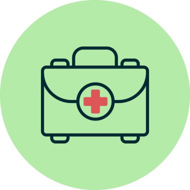 İlk yardım kiti simgesi, vektör illüstrasyonu 