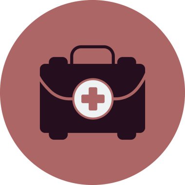 İlk yardım kiti simgesi, vektör illüstrasyonu 