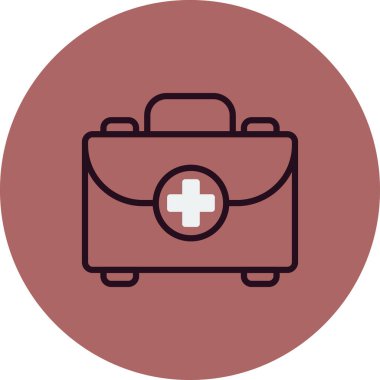 İlk yardım kiti simgesi, vektör illüstrasyonu 