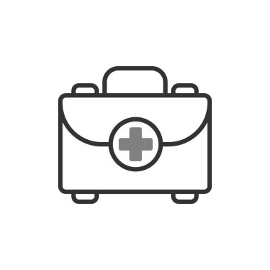 İlk yardım kiti simgesi, vektör illüstrasyonu 