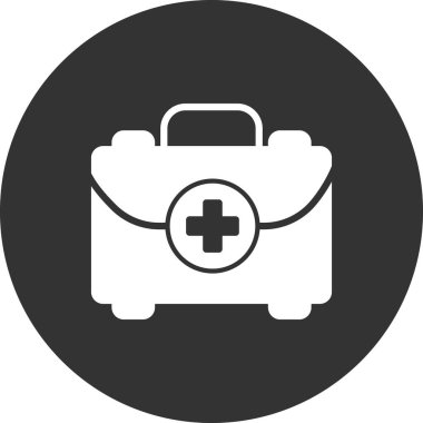 İlk yardım kiti simgesi, vektör illüstrasyonu 