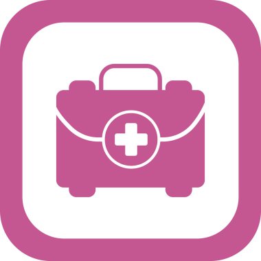 İlk yardım kiti simgesi, vektör illüstrasyonu 