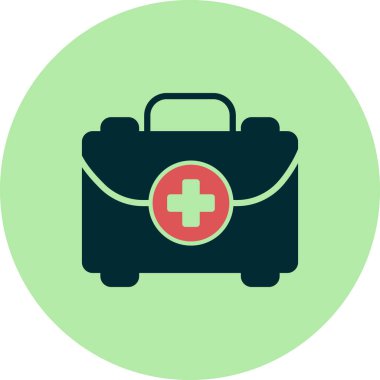 İlk yardım kiti simgesi, vektör illüstrasyonu 