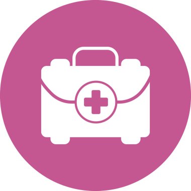 İlk yardım kiti simgesi, vektör illüstrasyonu 