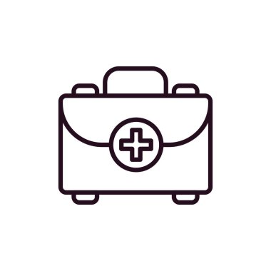 İlk yardım kiti simgesi, vektör illüstrasyonu 