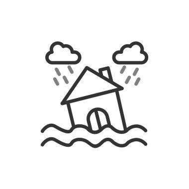 Su ikonu vektörü. İnce çizgi işareti. izole edilmiş sınır sembolü çizimi