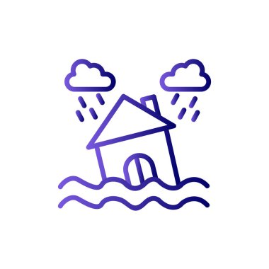 Su ikonu vektörü. İnce çizgi işareti. izole edilmiş sınır sembolü çizimi