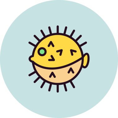 Kirpi balığı modern vektör simgesi