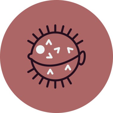 Kirpi balığı modern vektör simgesi