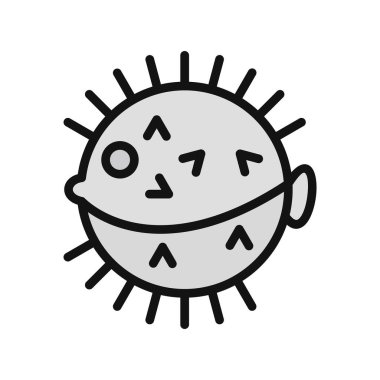 Kirpi balığı modern vektör simgesi