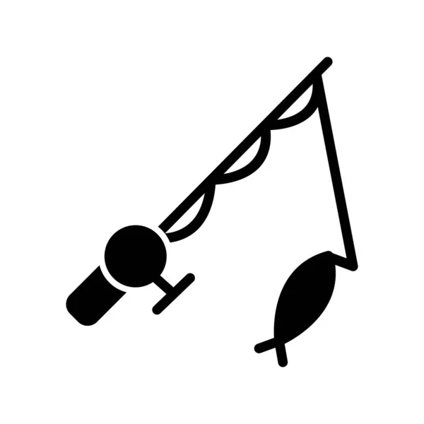 Fishing Rod Fish Icon Vector Illustration — Stock Vector