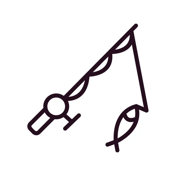 Fishing Rod Fish Icon Vector Illustration — Stock vektor