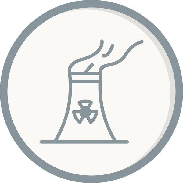 Вектор Значка Атомної Електростанції Знак Тонкої Лінії Ізольована Символьна Ілюстрація — стоковий вектор