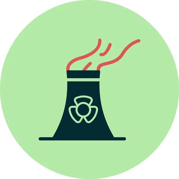Vektor Ikon Jaderných Elektráren Tenká Čára Izolovaný Symbol Obrysu Ilustrace — Stockový vektor