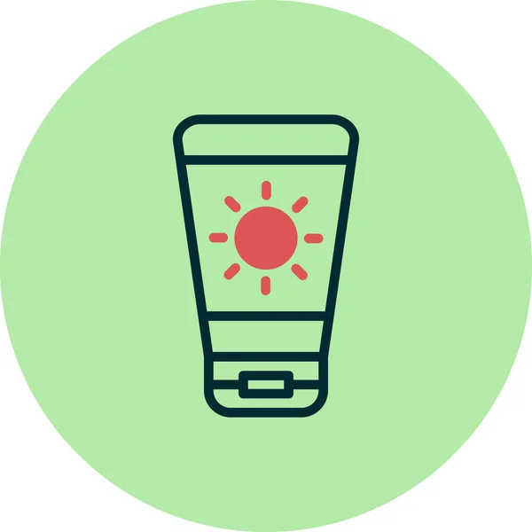 Protector Solar Icono Vectorial Ilustración Simple Moderna Sun Cream — Vector de stock
