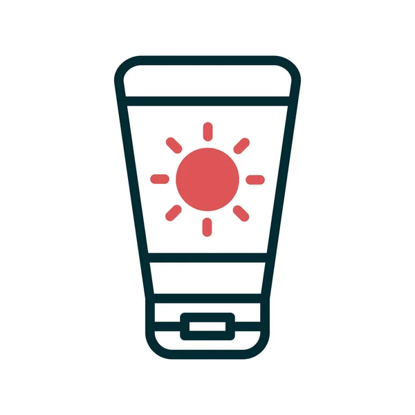 Protector Solar Icono Vectorial Ilustración Simple Moderna Sun Cream — Vector de stock