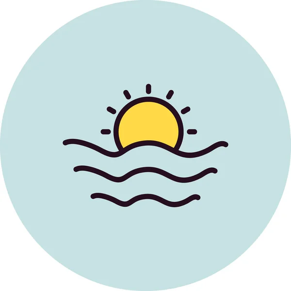 Sun Icon Vector Illustration Sunrise — Stok Vektör