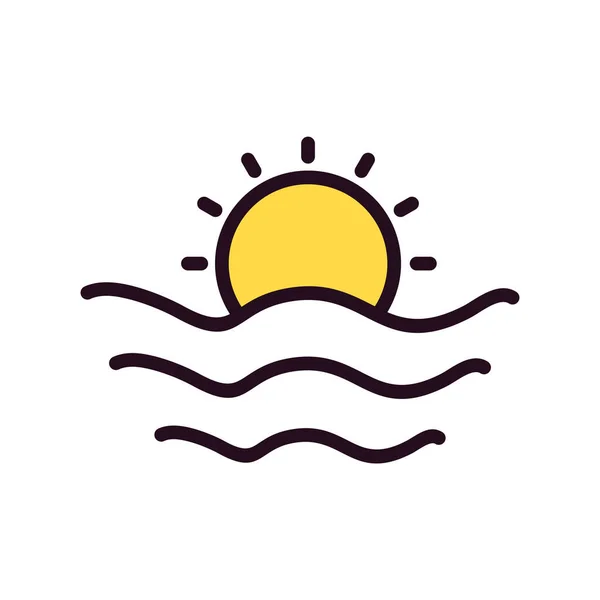 Sun Icon Vector Illustration Sunrise — Vettoriale Stock