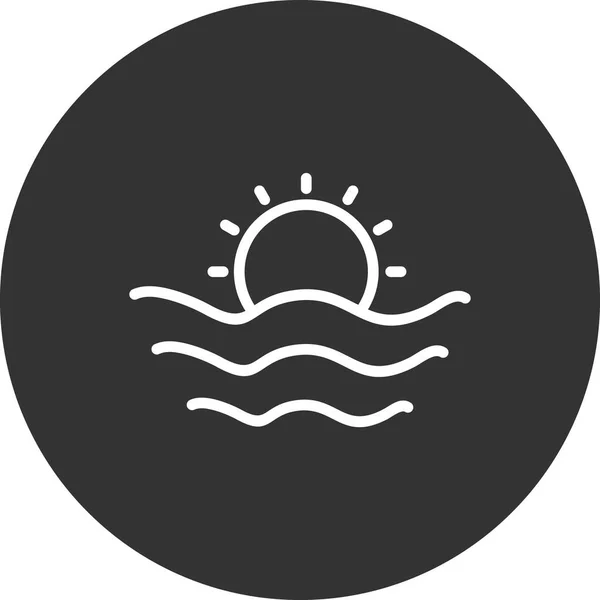 Sun Icon Vector Illustration Sunrise — Stok Vektör