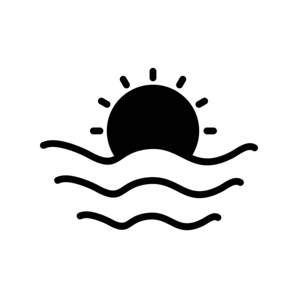 Sun Icon Vector Illustration Sunrise — Stok Vektör