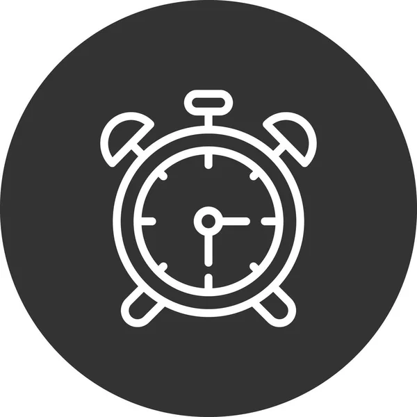 Alarm Clock Icon Outline Vector Illustration Pictogram — Stockový vektor