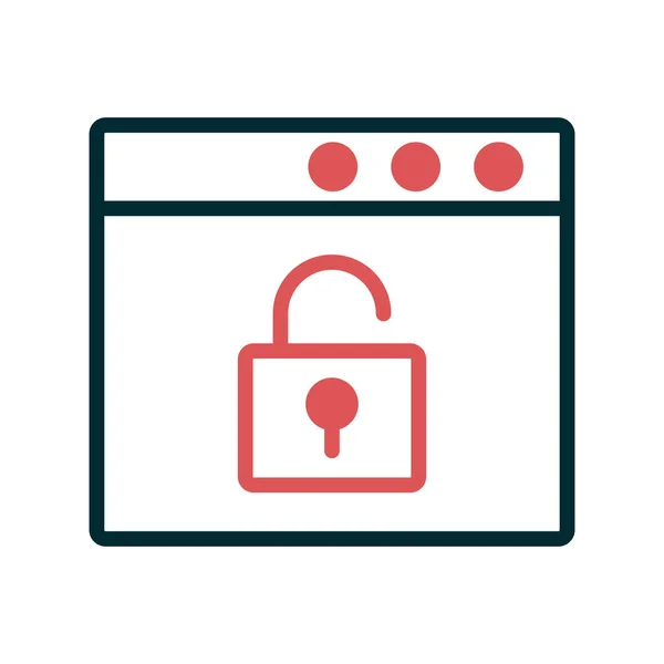 Web Page Lock Icon Vector Illustration — Image vectorielle