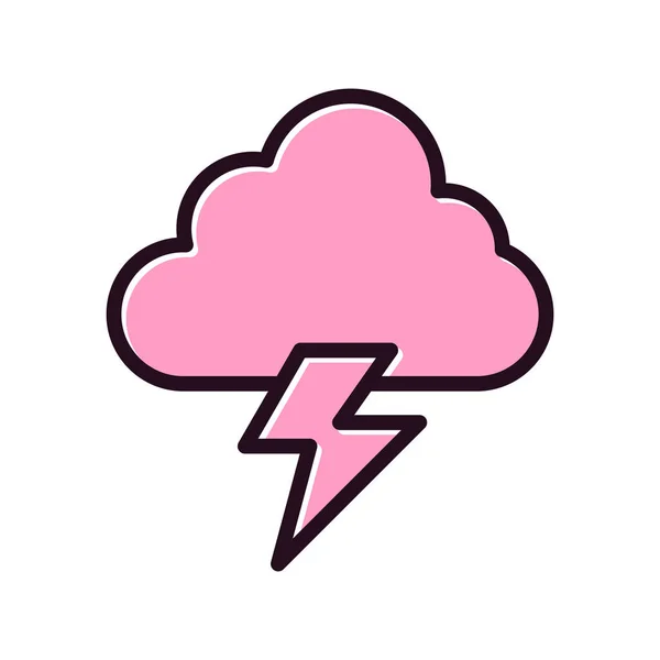 Σημάδι Καιρού Καταιγίδας Εικονίδιο Σύννεφο Και Αστραπή — Διανυσματικό Αρχείο