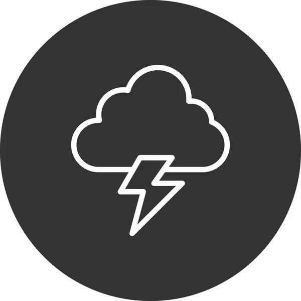 暴风雨天气信号 云与闪电图标 — 图库矢量图片