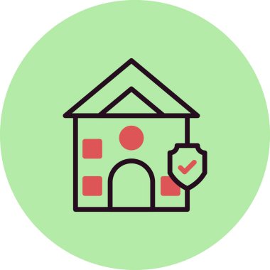 ev basit simgesi, vektör çizim