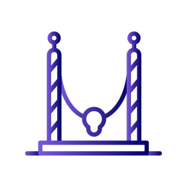 Beyaz arkaplanda izole edilmiş salıncak simgesi vektörü, ana hatlar biçiminde merdiven şeffaf işareti, çizgi ve doğrusal tasarım ögeleri