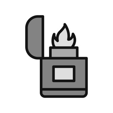 vector illustration of lighter linear icon 