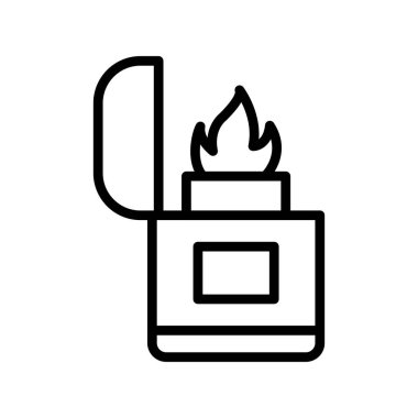vector illustration of lighter linear icon 