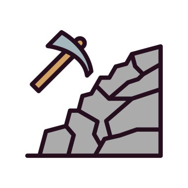 Madencilik. Web simgesi basit tasarım