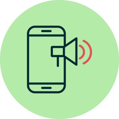 Cep telefonu simgesi, vektör illüstrasyonu 