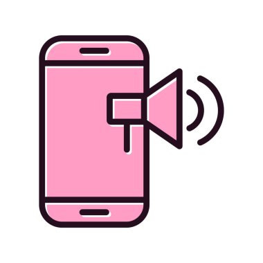 Cep telefonu simgesi, vektör illüstrasyonu 