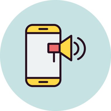 Cep telefonu simgesi, vektör illüstrasyonu 